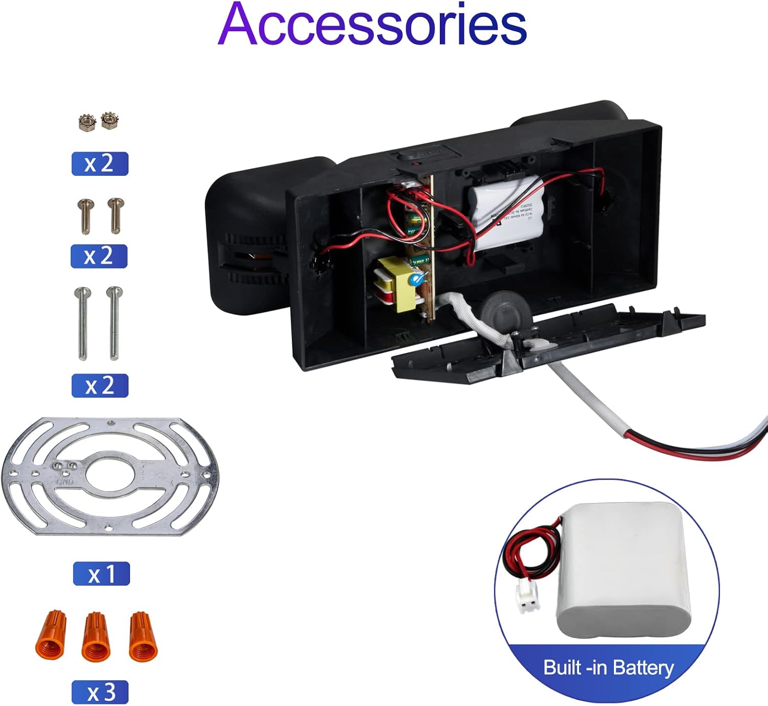 Luces de emergencia con batería de respaldo, accesorios de iluminación de emergencia comerciales LED de dos cabezales ajustables, certificado UL