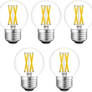 Bombilla LED regulable E26 g16.5 de filamento LED Edison, 4 W, 3000 K, blanco cálido, equivalente a 40 W, para accesorios colgantes, candelabros, Bombilla LED regulable E26 g16.5 de filamento LED Edison, 4 W, 3000 K, blanco cálido, equivalente a 40 W, para accesorios colgantes, candelabros,