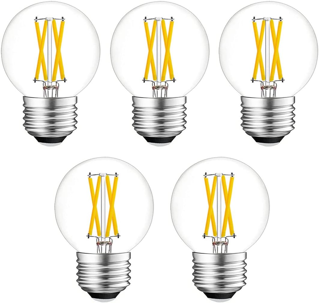 Bombilla LED regulable E26 g16.5 de filamento LED Edison, 4 W, 3000 K, blanco cálido, equivalente a 40 W, para accesorios colgantes, candelabros,