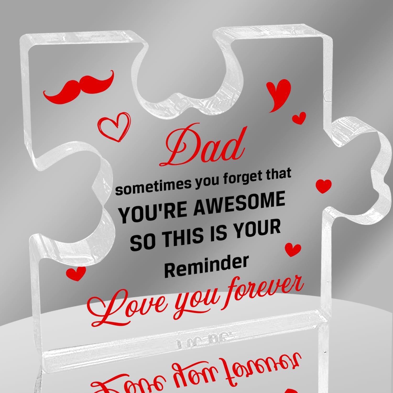 Regalos para padres, regalos para papá de hija e hijo, regalo para padre con mensaje inspirador, regalos para hombres, dulce regalo, placa acrílica