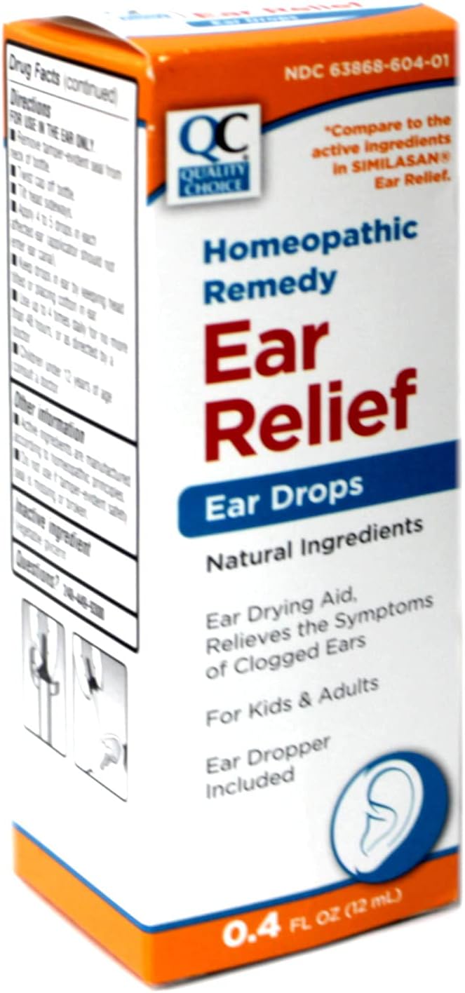 Quality Choice Remedio homeopático Gotas para aliviar el dolor de oído 0.4 onzas líquidas (2)