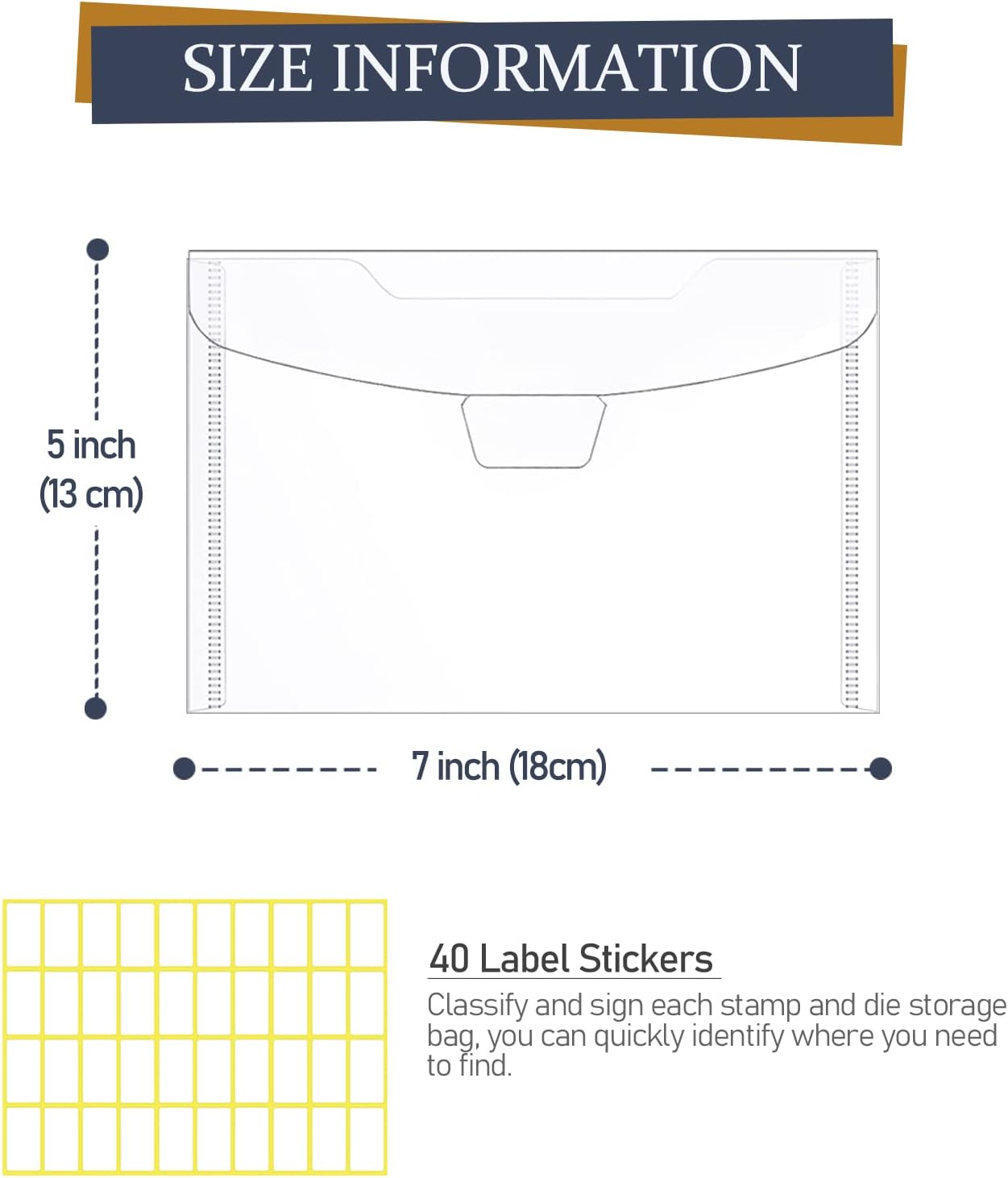 KELIFANG 30 bolsas de almacenamiento transparentes para sellos y troqueles, 7 x 5 pulgadas, bolsillos troquelados para hacer tarjetas de bricolaje,