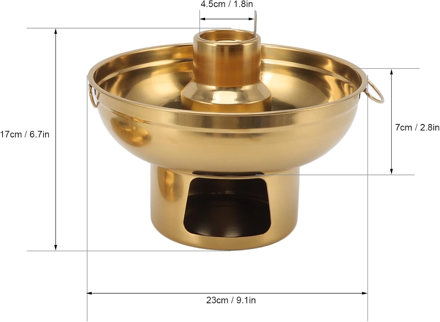 Olla caliente de acero inoxidable olla portátil de carbón caliente olla de acero inoxidable pequeña olla de hielo seco para una persona Olla