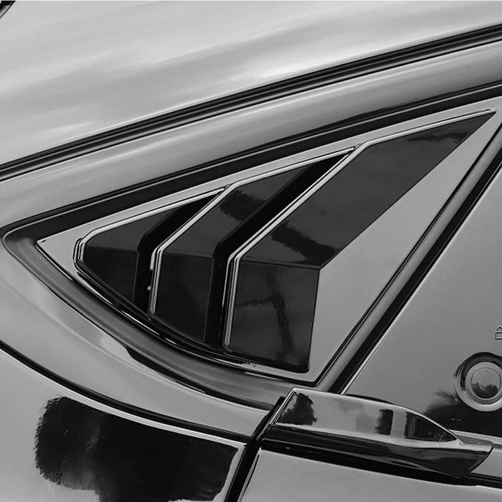 MACHSWON 2 fundas para rejillas de ventana lateral trasera para Mustang Mach-E 2021-2022 (negro brillante)