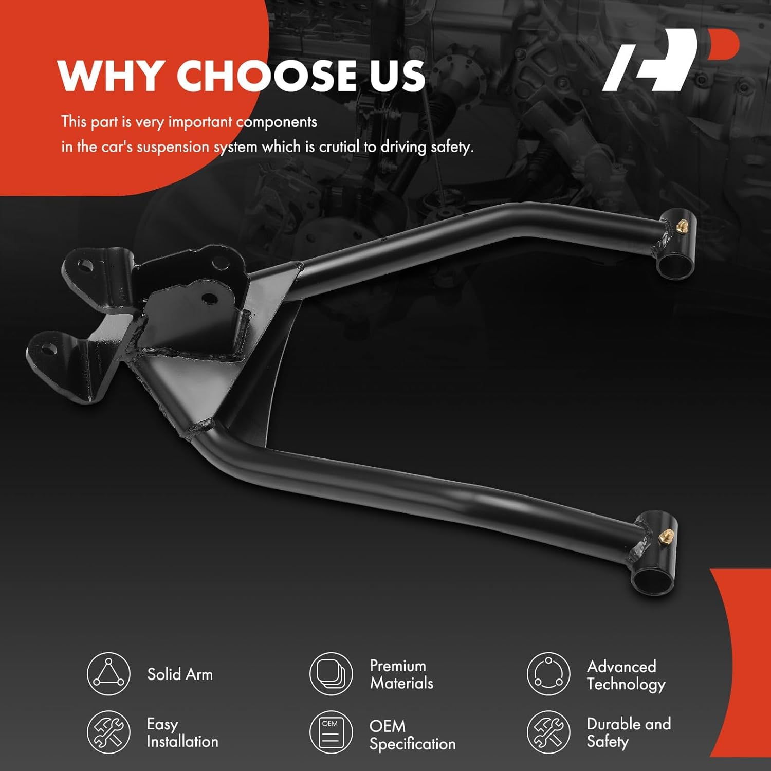 A-Premium Brazo de control delantero izquierdo compatible con Polaris RZR 170 2009-2021