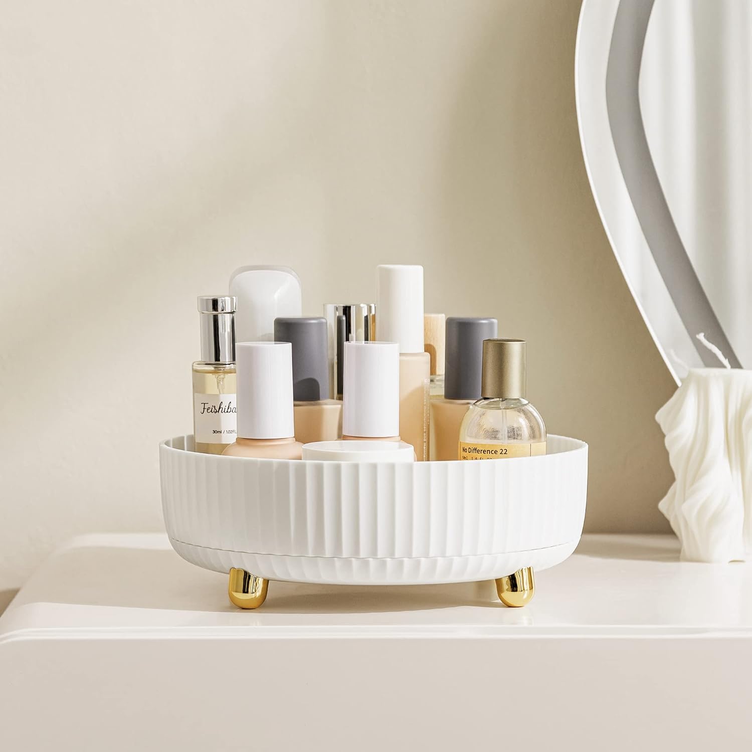 HBlife Organizador de maquillaje, organizador de perfume giratorio de 360 grados, 11 pulgadas, gran capacidad, Lazy Susan para encimera de baño o
