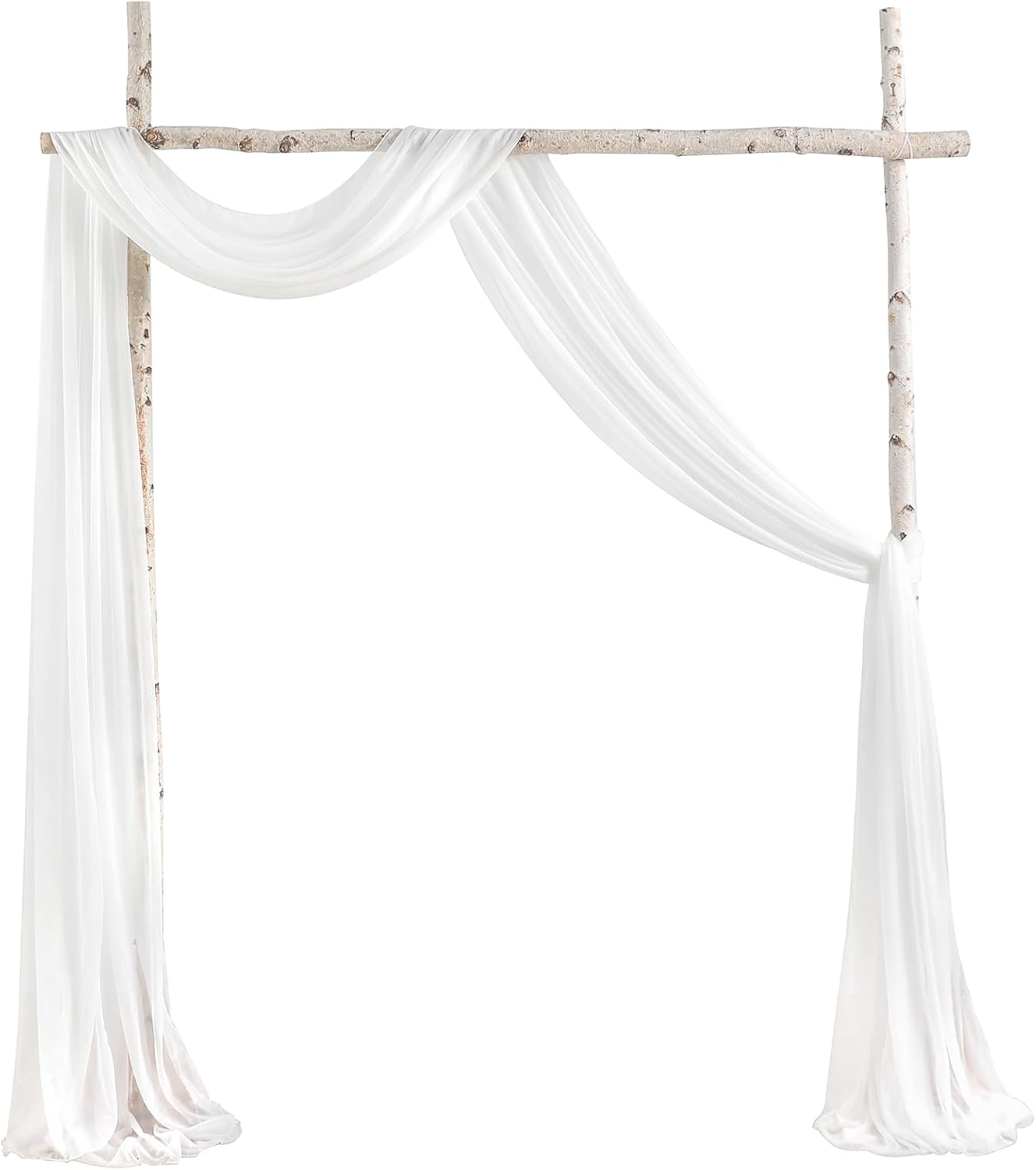 Arco de boda blanco drapeado tela 2 paneles de tela de gasa de 20 pies cortinas de cenador cortinas de boda fiesta ceremonia recepción decoración