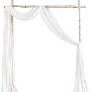 Arco de boda blanco drapeado tela 2 paneles de tela de gasa de 20 pies cortinas de cenador cortinas de boda fiesta ceremonia recepción decoración Arco de boda blanco drapeado tela 2 paneles de tela de gasa de 20 pies cortinas de cenador cortinas de boda fiesta ceremonia recepción decoración