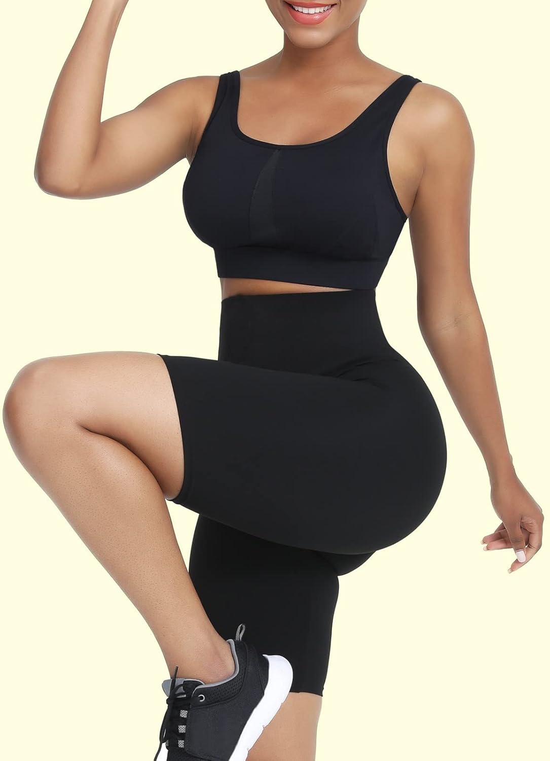 SLMLEES – Pantalones cortos de sauna para mujer, pantalones de compresión de cintura alta, adelgazantes, térmicos, para entrenamiento, elásticos,
