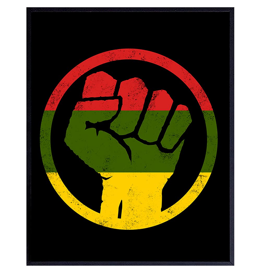 Black Art – African American Wall Art – Black Power – Black Lives Matter Sign – Afro American Flag – Civil Rights Room Decor, Home Decorations –