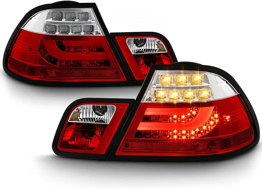 ACANII – Para 2000-2003 BMW E46 Serie 3 Coupé LED Luces traseras Luces traseras Lámparas de freno izquierda+derecha