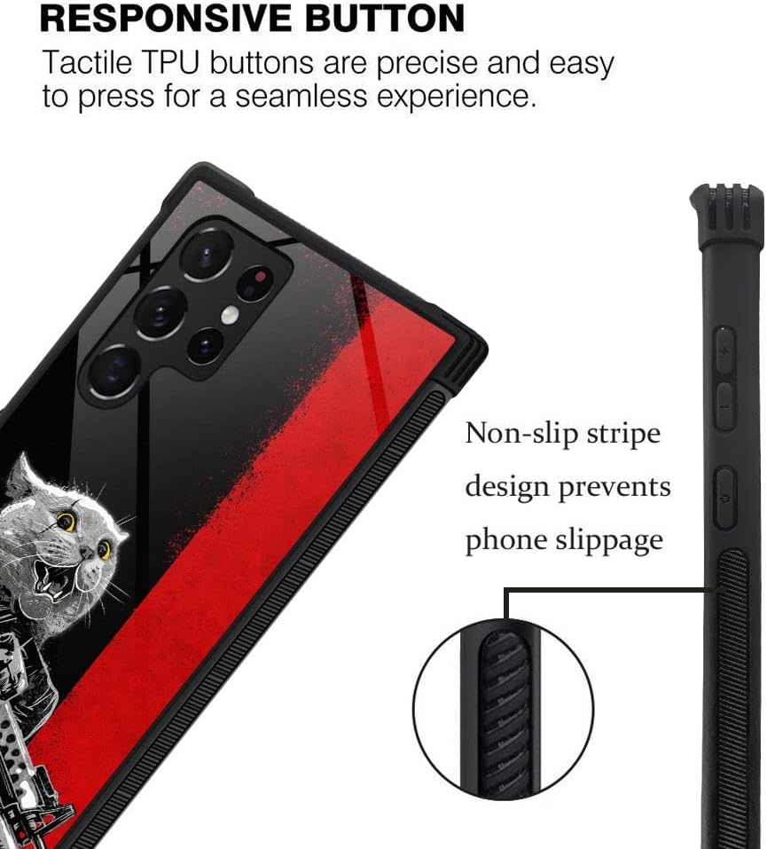 ZHEGAILIAN Funda compatible con Samsung Galaxy S23 Ultra, funda de gato de lucha para Samsung Galaxy S23 Ultra, funda para hombres y niños,