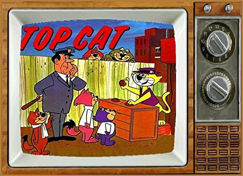 Top Cat TV – Imán para nevera, 2 x 3 pulgadas, diseño de dibujos animados para el refrigerador nostálgico retro