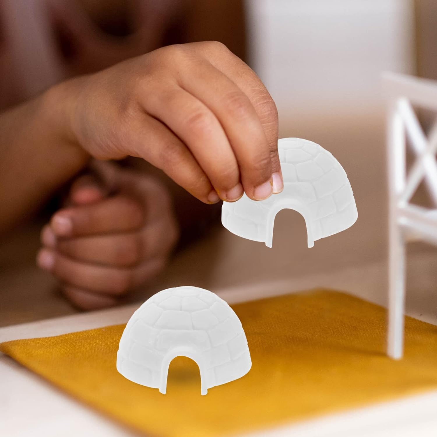 Zerodeko Juego de 6 piezas de mini iglú, casa de juguete iglú, juguetes polares realistas, juguetes en miniatura, figuras de iglú ártico, mini iglú
