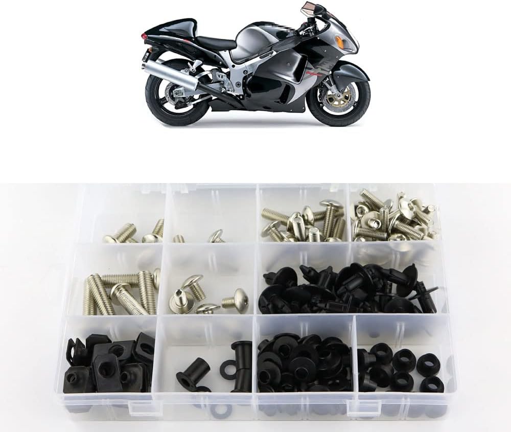 Xitomer Tornillos completos de carenado, para GSX1300R HAYABUSA 1999 2000 2001 2002 2003 2004 2005 2006 2007, juego completo de tornillos de