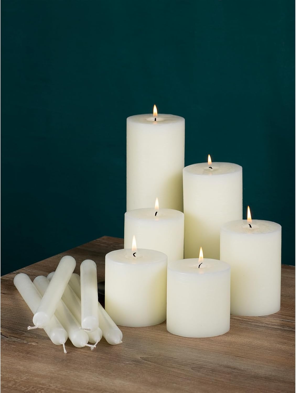 CANDWAX Paquete de 4 velas cónicas color marfil, velas rectas de 10 pulgadas, ideales como velas sin perfume, velas de cena y velas de mesa, velas