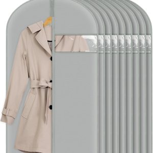 Bolsas de ropa de 24 x 43 pulgadas, 9 paquetes de PEVA (70GSM) bolsas de traje para trajes de almacenamiento, camisetas y chaquetas, fundas de traje Bolsas de ropa de 24 x 43 pulgadas, 9 paquetes de PEVA (70GSM) bolsas de traje para trajes de almacenamiento, camisetas y chaquetas, fundas de traje