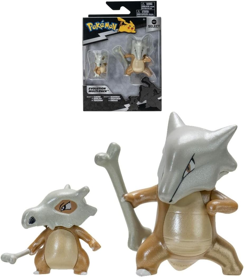 BANDAI – Pokémon  Evolution Pack Bone & Bone  Figura de hueso de 2.0 in + figura de hueso de 3.9 in  JW2774