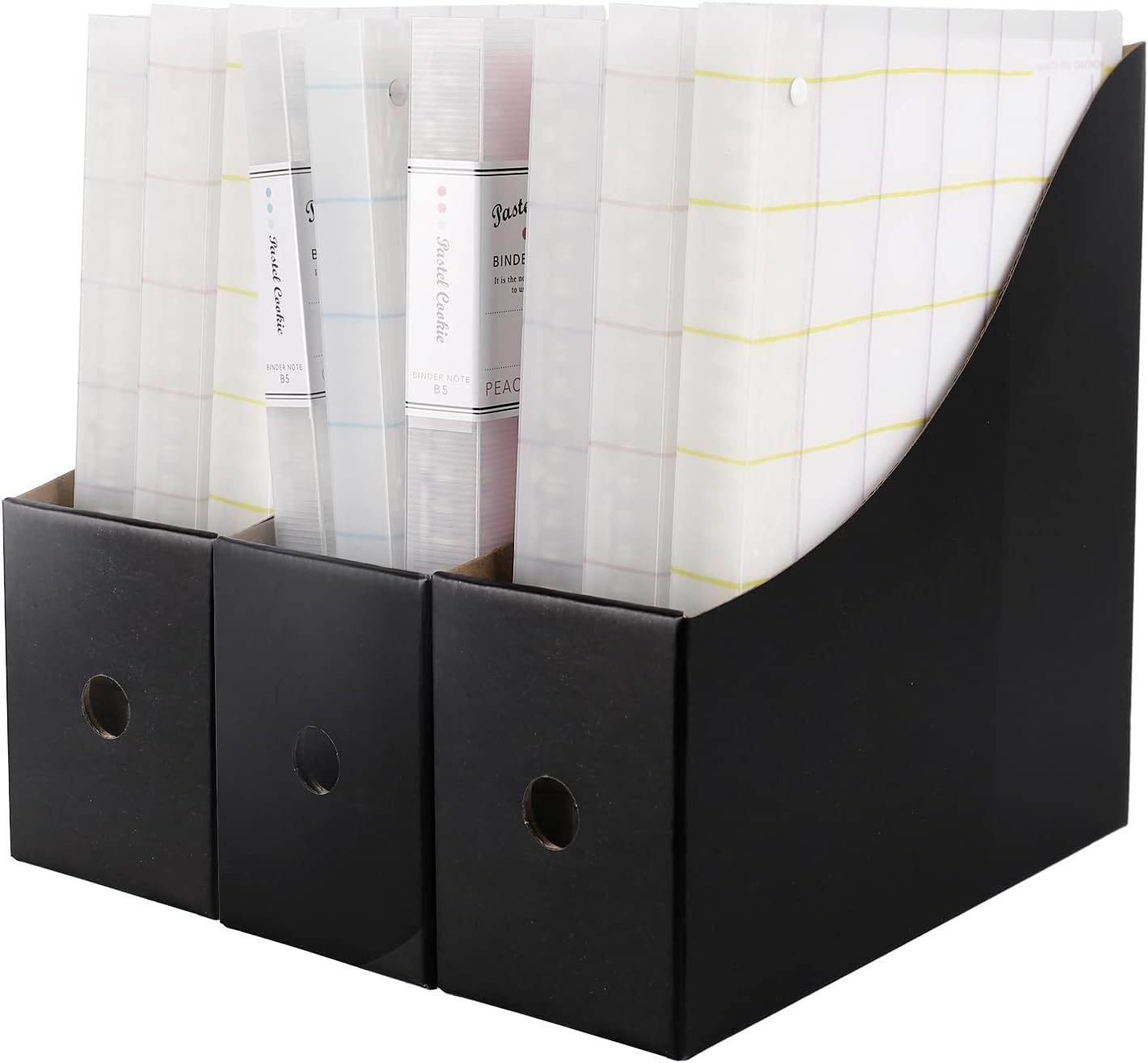Limitliho Black Magazine Holde (paquete de 2), soporte para archivador de revistas para el hogar, oficina, escritorio, 10.6 pulgadas de alto x 10.2
