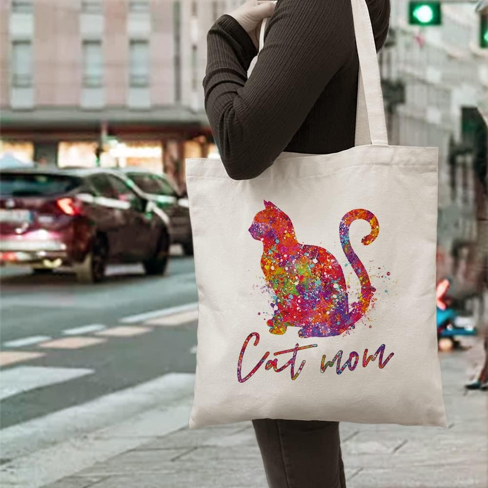Regalo para mamá y gato, regalo perfecto para cualquier amante de los gatos, regalo de mamá de gato para mujer, regalo temático de gato de acuarela,