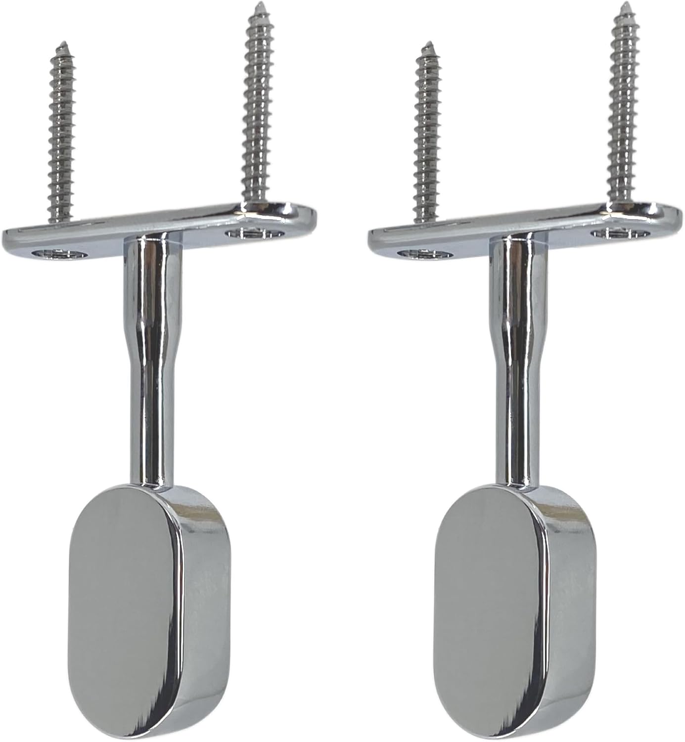 Percha ovalada para barra de armario  0.591 in x 1.181 in  Cromo pulido  Paquete de 2