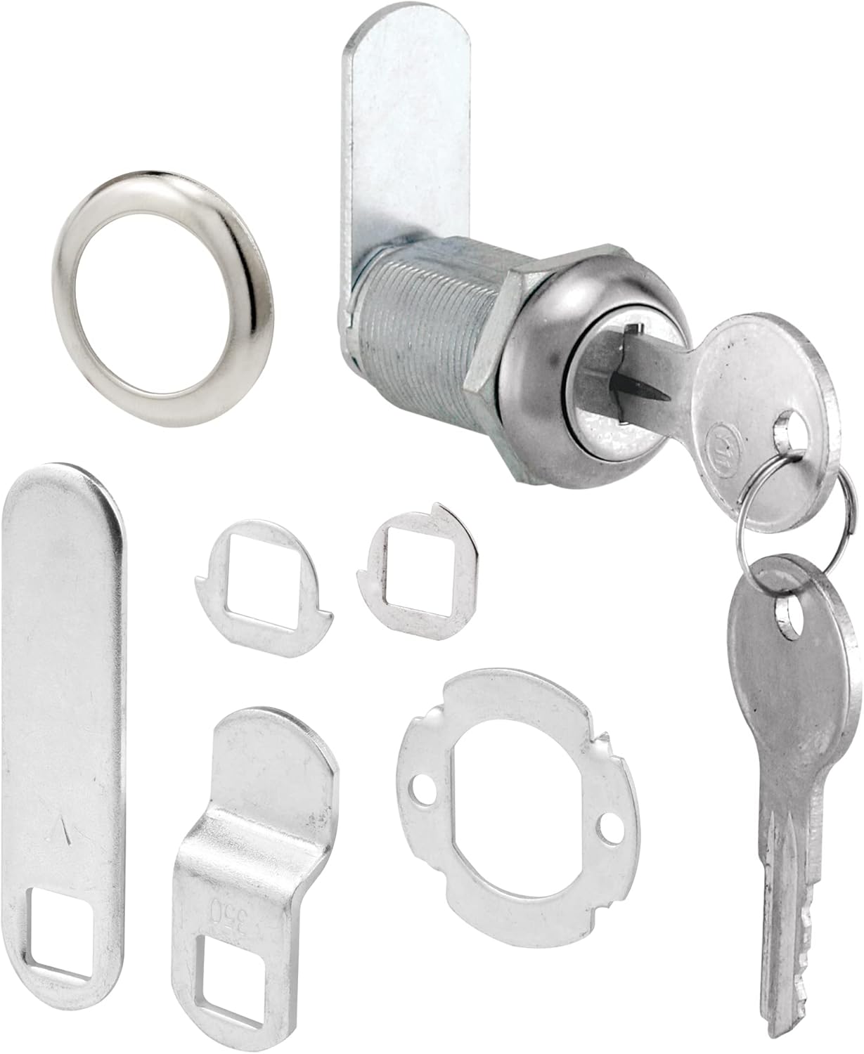 Defender Security U 9945 – Cerradura para cajones y gabinetes, acero inoxidable fundido a presión, se adapta a 1316 pulgadas de grosor MaxPanel y