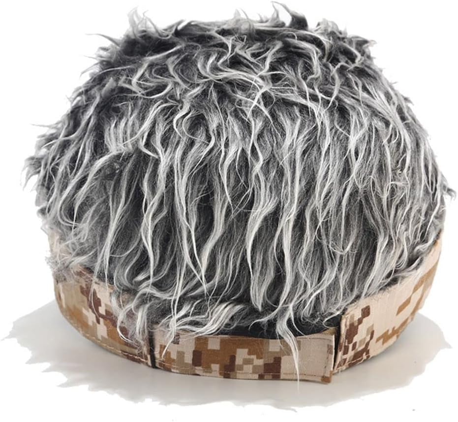 Visera para hombre con pelo falso, sombrero de visera novedoso con pelo para hombres, sombreros de sol creativos, gorras de golf ajustables para