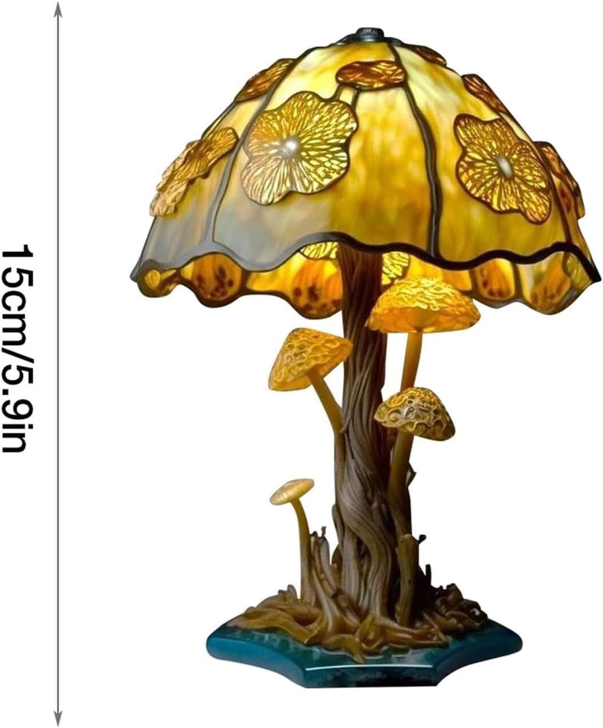 Decoración de hongos de resina, luz nocturna, lámpara de hongos, lámpara de flores, luz de hongos, decoración de setas, lámpara de noche para