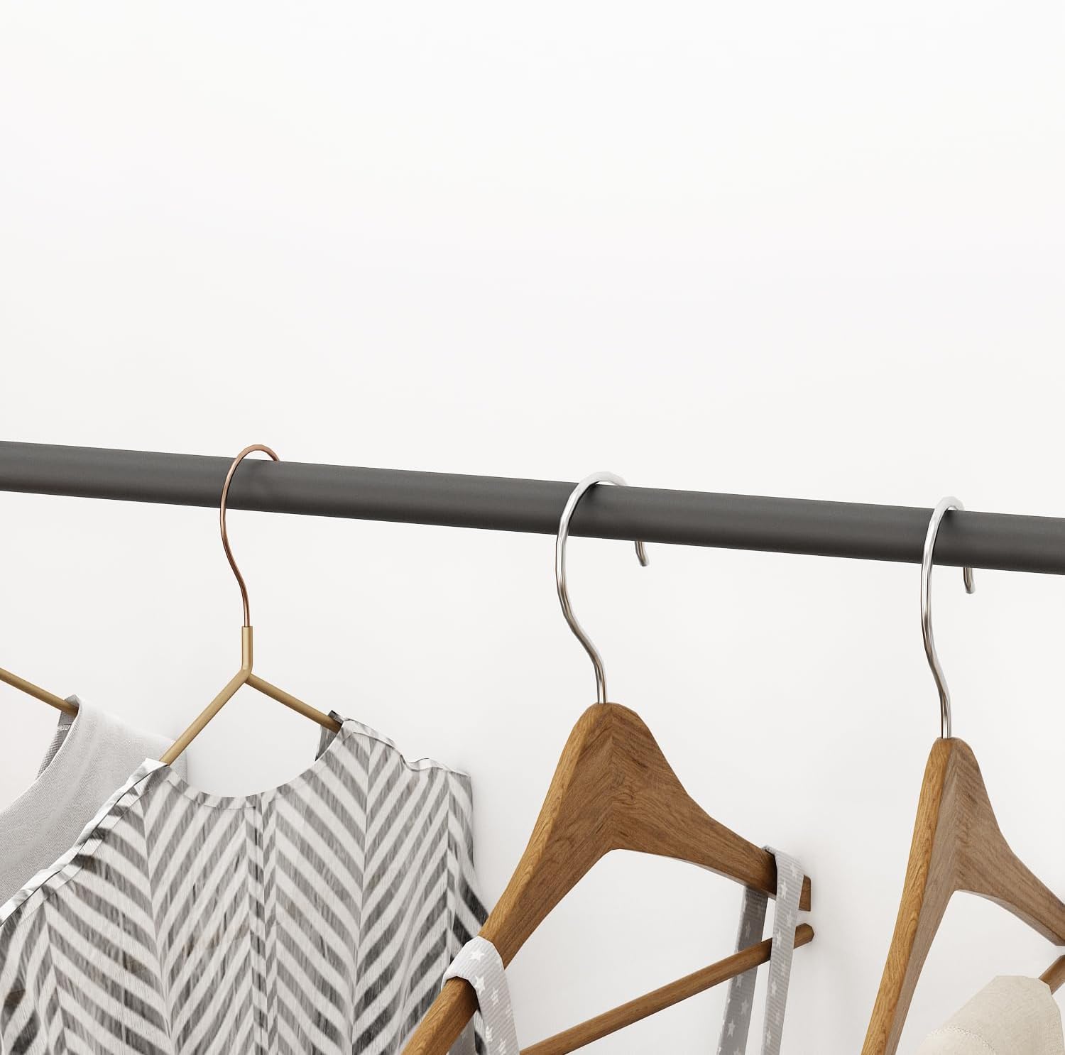 ORSENIGO Perchero industrial para ropa de tubería, resistente para colgar ropa, estante de ropa montado en la pared para boutique en el hogar