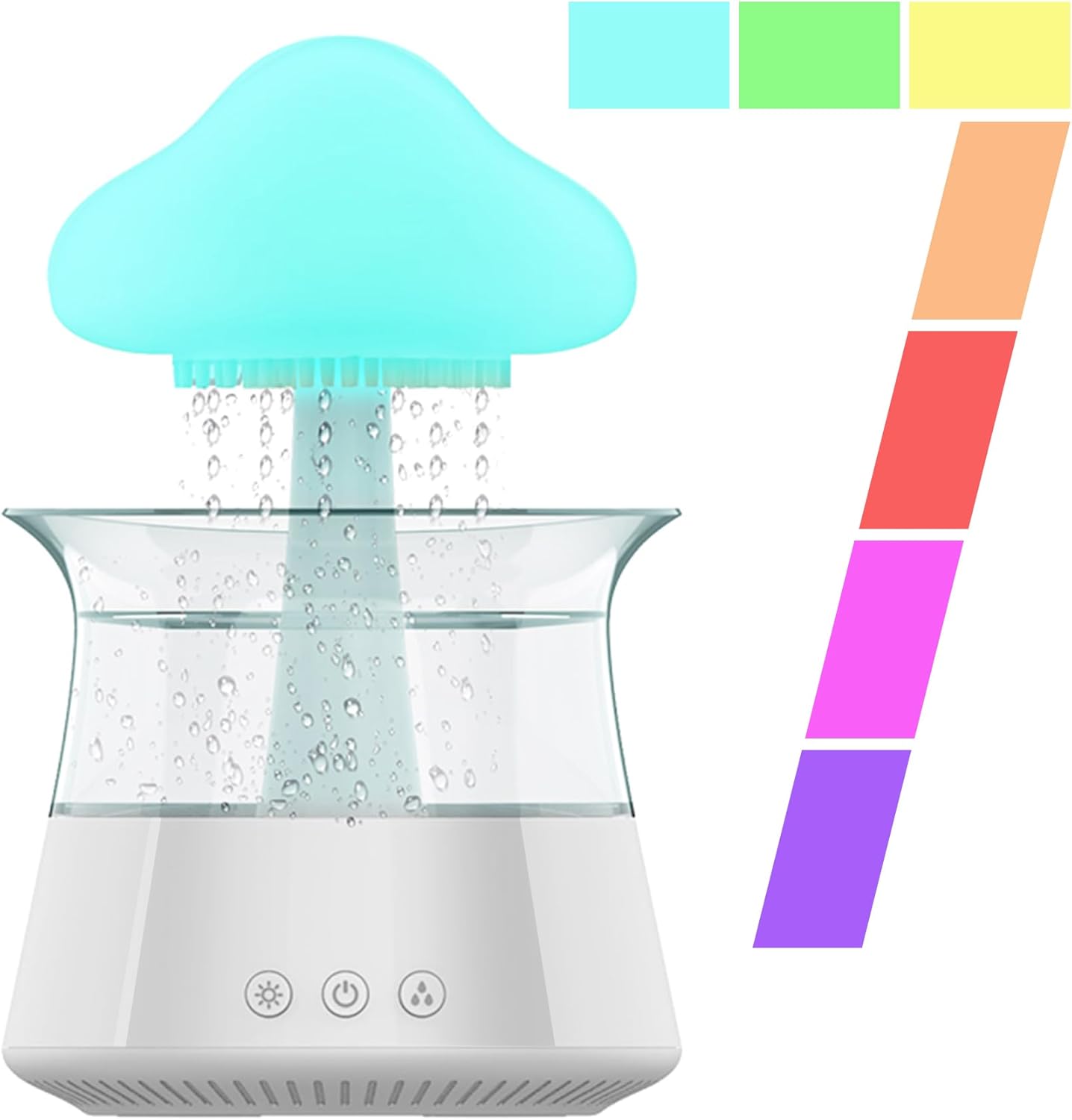 Rain Cloud Humidificador de goteo de agua, difusor de aroma de hongos, difusor de aceite esencial, difusor de aromaterapia de ruido blanco de 10.8