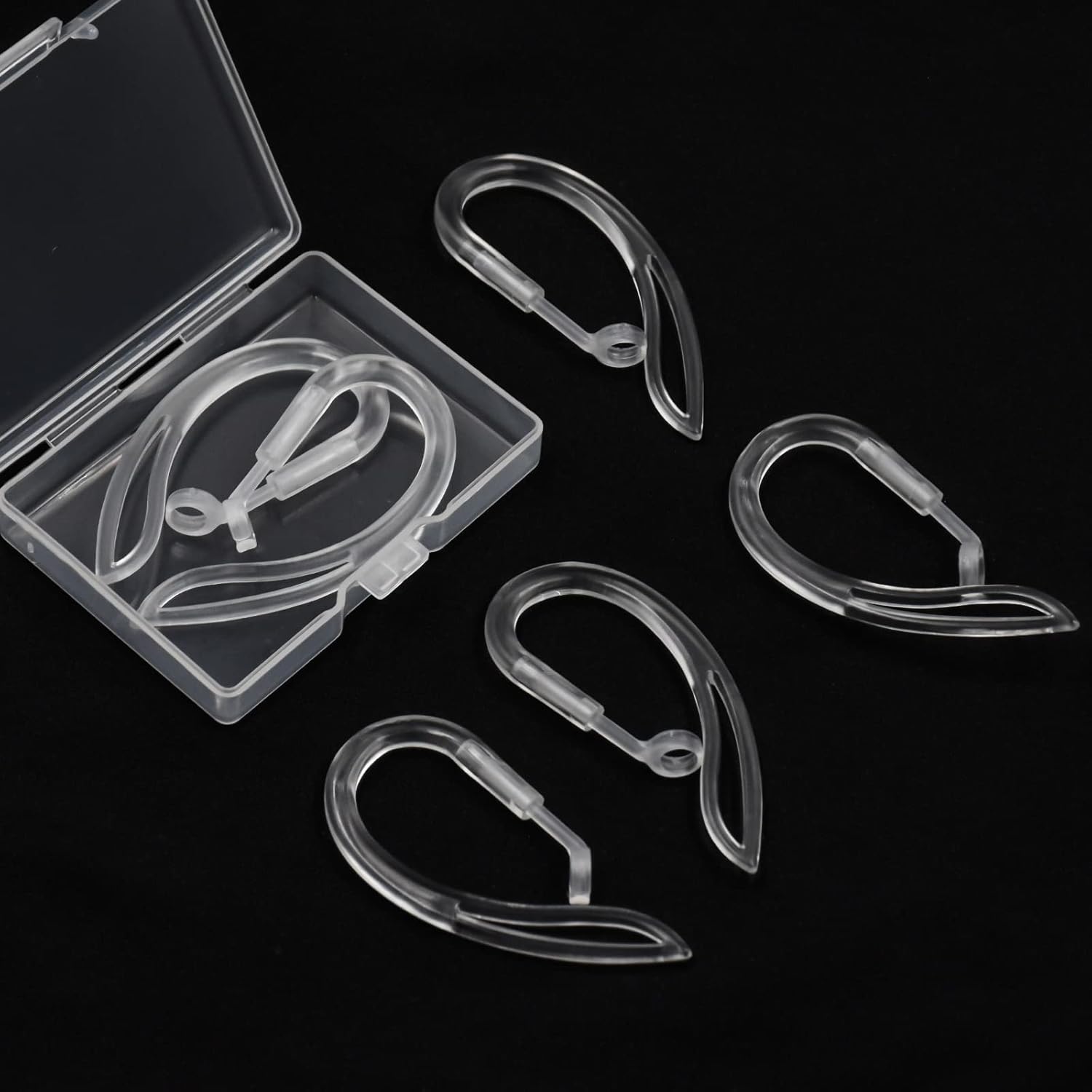 3 pares de ganchos para las orejas translúcidos compatibles con AirPods 3 2 1 y Pro, rotación de 360, longitud ajustable, antideslizante,
