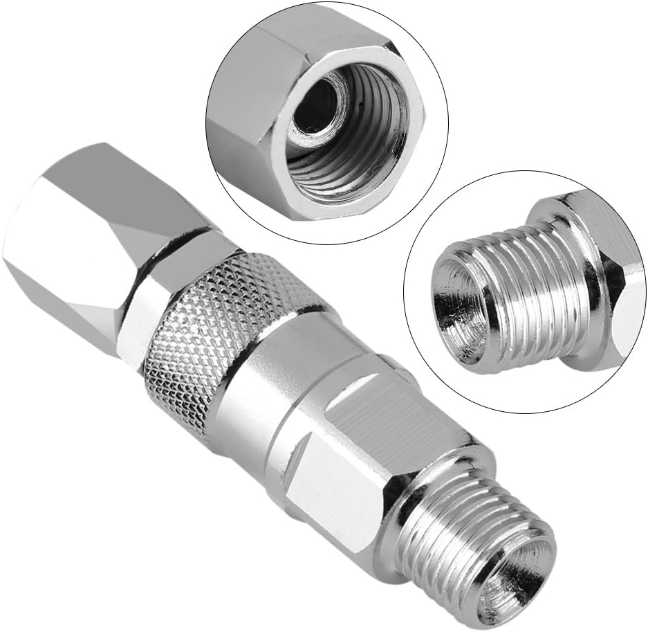 Articulación de pulverizador, 14 de pulgada y 360 grados de rotación de pintura sin aire, accesorio giratorio, acero inoxidable plateado de alta