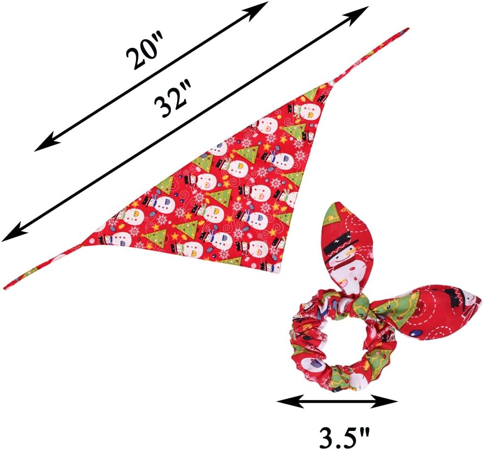 Bandanas navideñas para perros con corbatín a juego, juego de baberos triangulares reversibles, bufanda, accesorios para perros, gatos, mascotas y