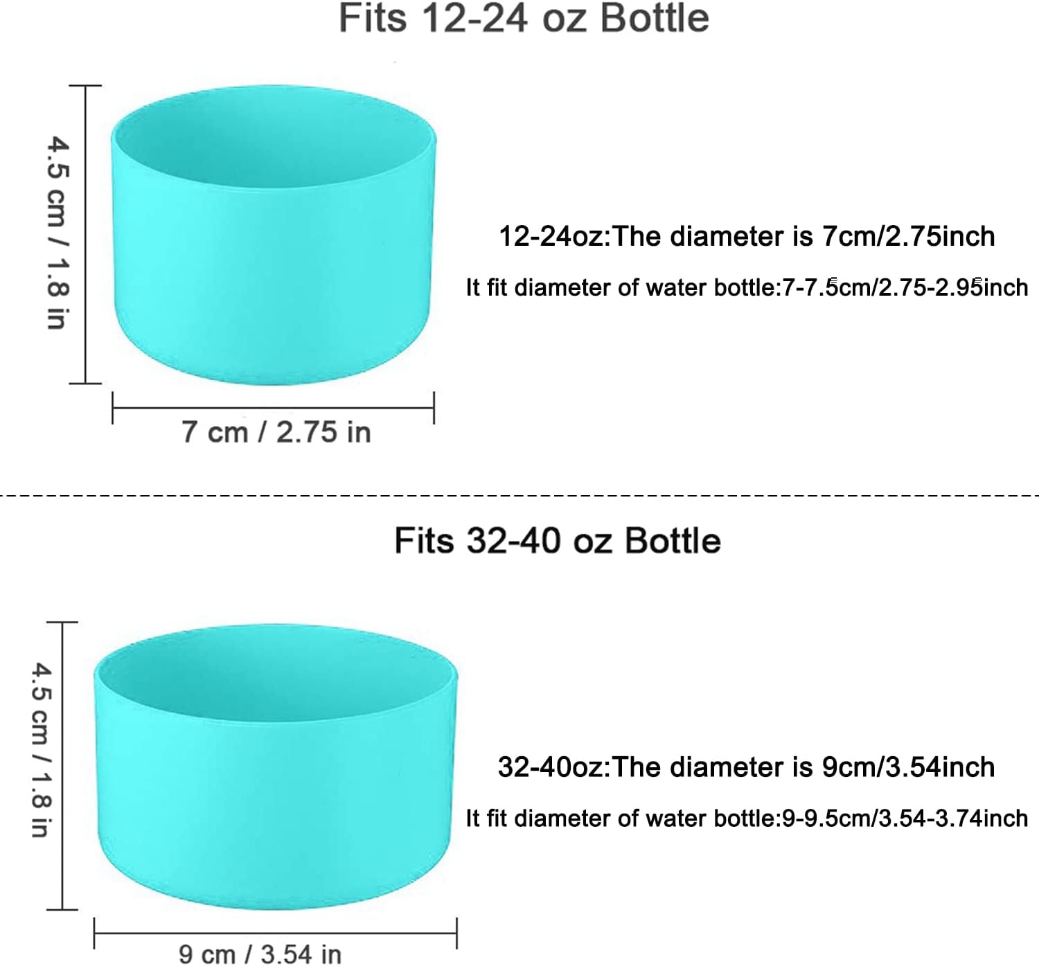 FLYOGA Bota protectora de silicona para Hydro Flask de 12 a 40 onzas estándar y de boca ancha, funda inferior antideslizante sin BPA para botella de