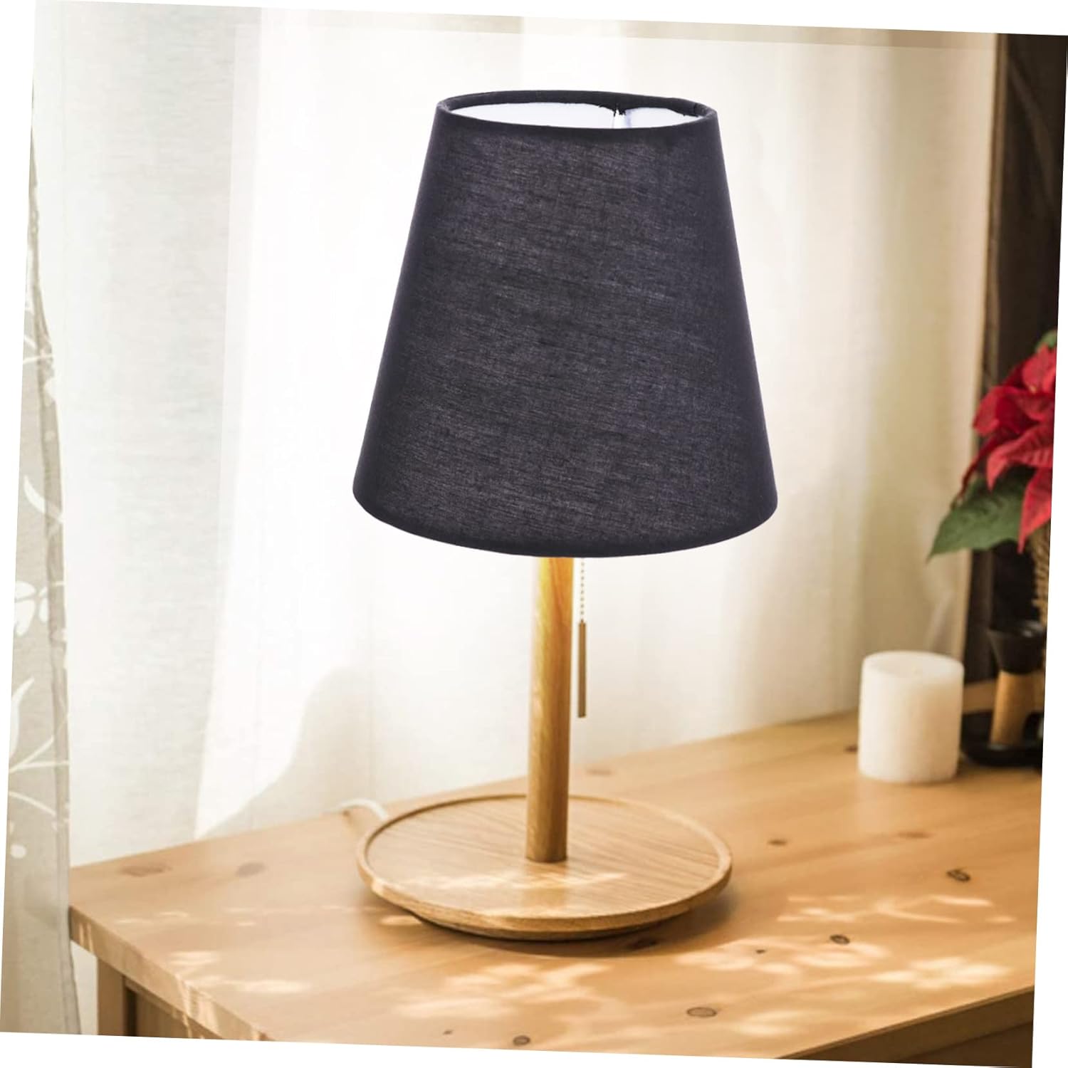 Homoyoyo 1 pantalla de tela para lámparas de mesa, pantalla de tambor grande, pantalla de tela E27, pantalla de tela para lámpara de mesa, accesorio