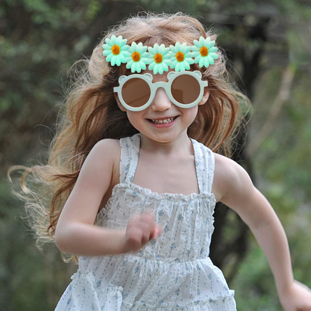 Paquete de 10 decoraciones de fiesta de cumpleaños hippie para niñas y niños, decoración de fiesta de margaritas estilo bohemio retro, diadema de