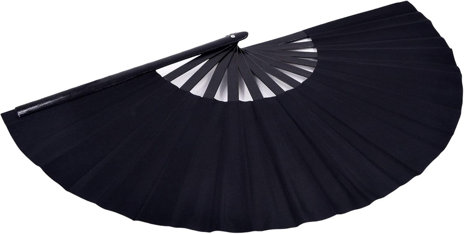 Amajiji Abanicos plegables grandes, accesorios de festival rave para hombres y mujeres, fanáticos de mano chinos japoneses de regalo, ventilador de