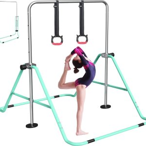 FBSPORT Barra de gimnasia para niños con anillos, barras horizontales de gimnasia de altura ajustable, barra de entrenamiento junior, barras FBSPORT Barra de gimnasia para niños con anillos, barras horizontales de gimnasia de altura ajustable, barra de entrenamiento junior, barras