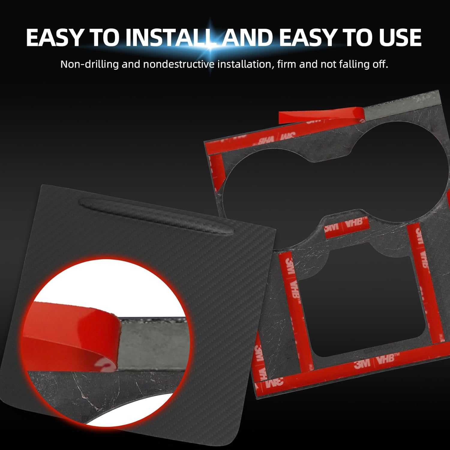Envoltura de consola central compatible con Tesla Model 3 Model Y 3K de fibra de carbono real, kit de envoltura de decoración interior, 2 accesorios