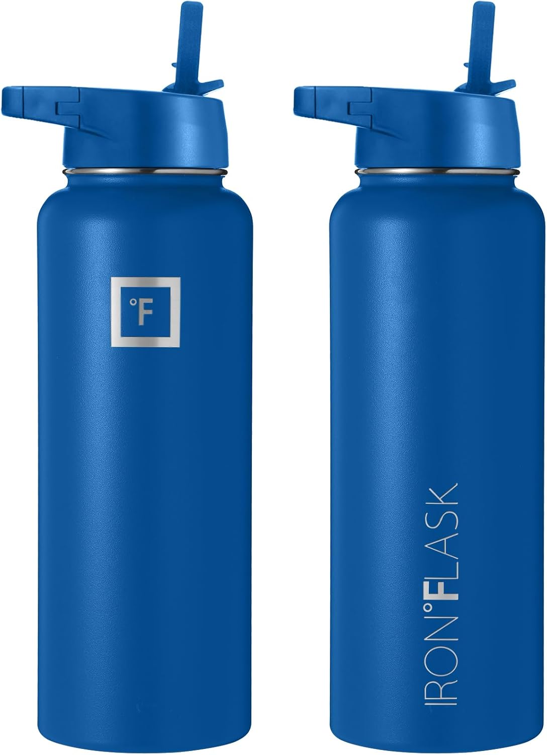 IRON FLASK Botella de agua deportiva de 40 onzas, 3 tapas (tapa con popote), a prueba de fugas, acero inoxidable, para gimnasio y deportes, para