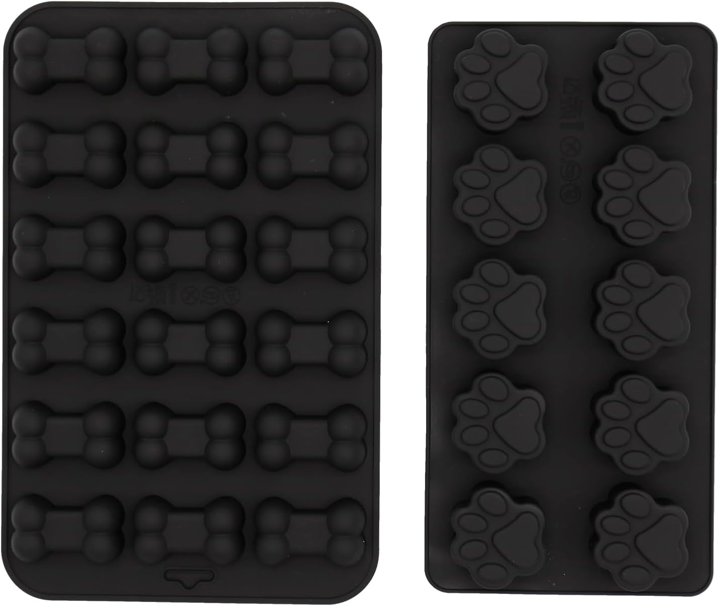Moldes de silicona para cachorros y perros, moldes antiadherentes para hornear, chocolate, dulces, gelatina, cubitos de hielo, galletas, paquete de 2