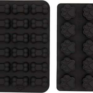 Moldes de silicona para cachorros y perros, moldes antiadherentes para hornear, chocolate, dulces, gelatina, cubitos de hielo, galletas, paquete de 2 Moldes de silicona para cachorros y perros, moldes antiadherentes para hornear, chocolate, dulces, gelatina, cubitos de hielo, galletas, paquete de 2