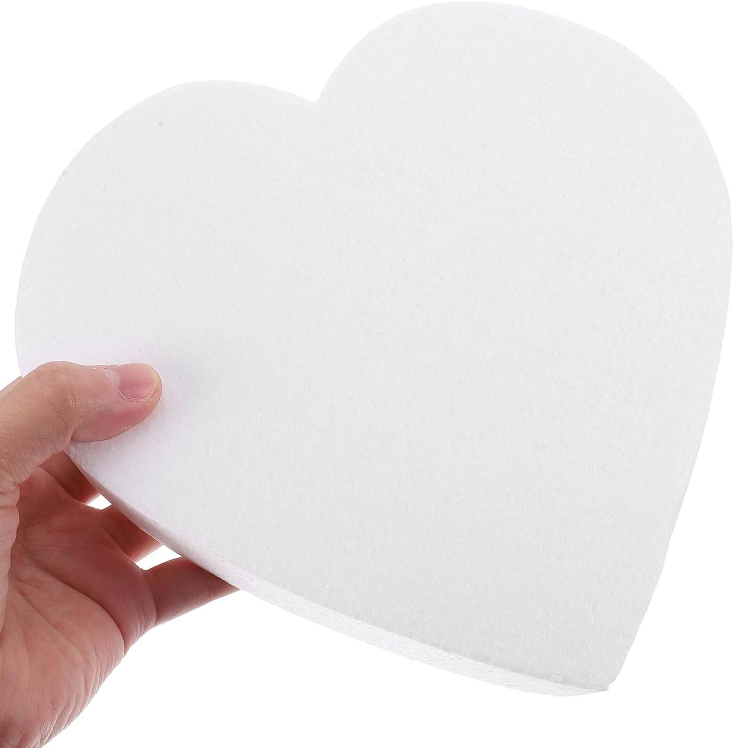 Luxshiny Pastel de espuma para pastel de espuma de 8 pulgadas, modelos falsos en forma de corazón, 2 piezas de embrión de poliestireno, adorno para