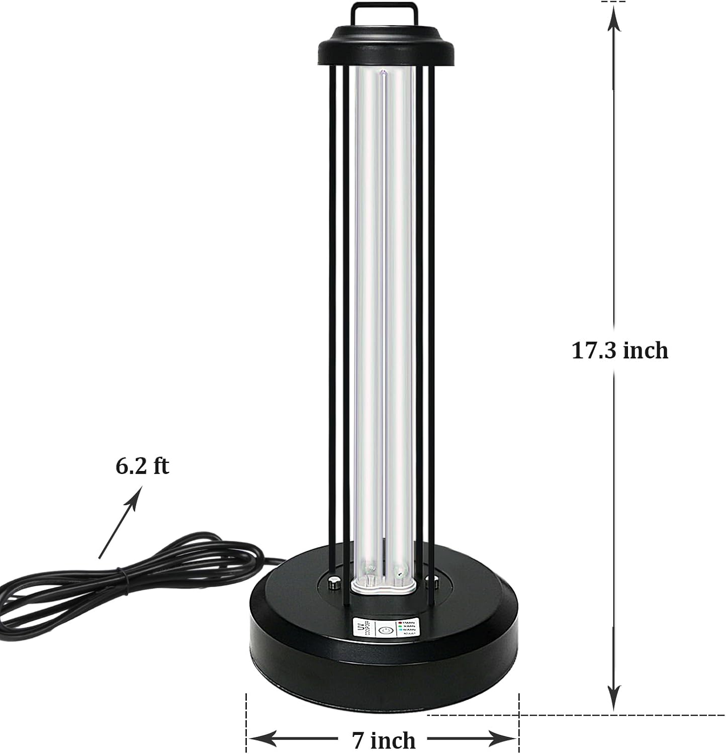 COOSPIDER UV Desinfectante de luz Lámpara germicida UVC de 38 vatios con control remoto de 185 nm, lámpara esterilizadora para eliminación de olores