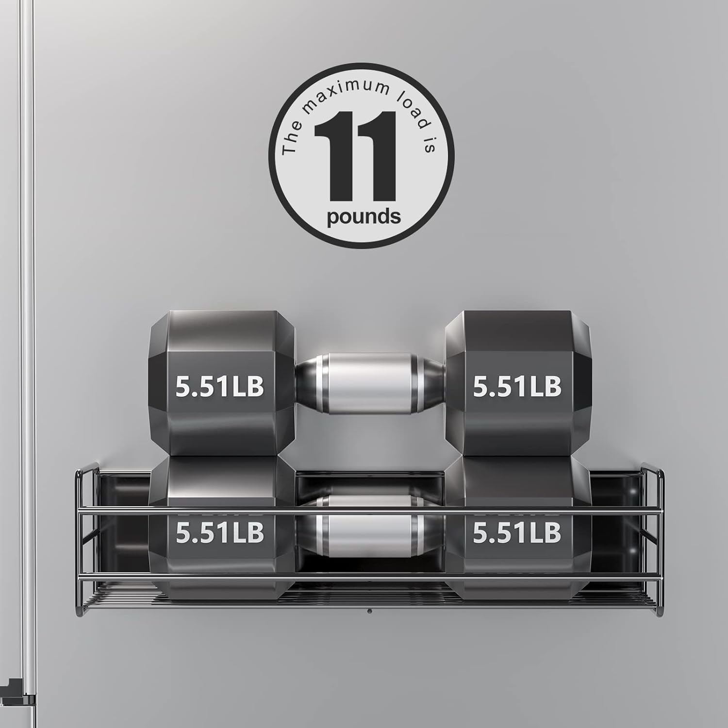 Paquete de 4 estantes magnéticos para especias para nevera, metal negro