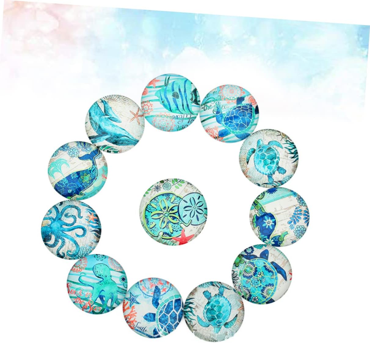 SEWACC Cabujones de cristal con imagen de diamante, cuentas vintage para decoración del hogar, cuentas para joyería, mosaico, cuentas impresas,
