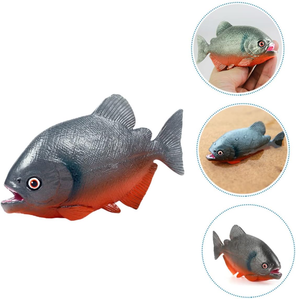 GANAZONO Piranha Toys Ocean Animals Toys Ocean Toys Fish Model Restaurante Escaparate Ornamento Simulación Estatua de Pescado Modelo Animal Río