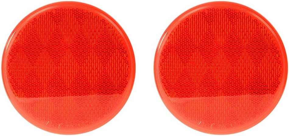GG Grand General 80814 Reflector redondo rojo adhesivo de 3 pulgadas para camiones, remolques, remolques, caravanas y autobuses, paquete de 2