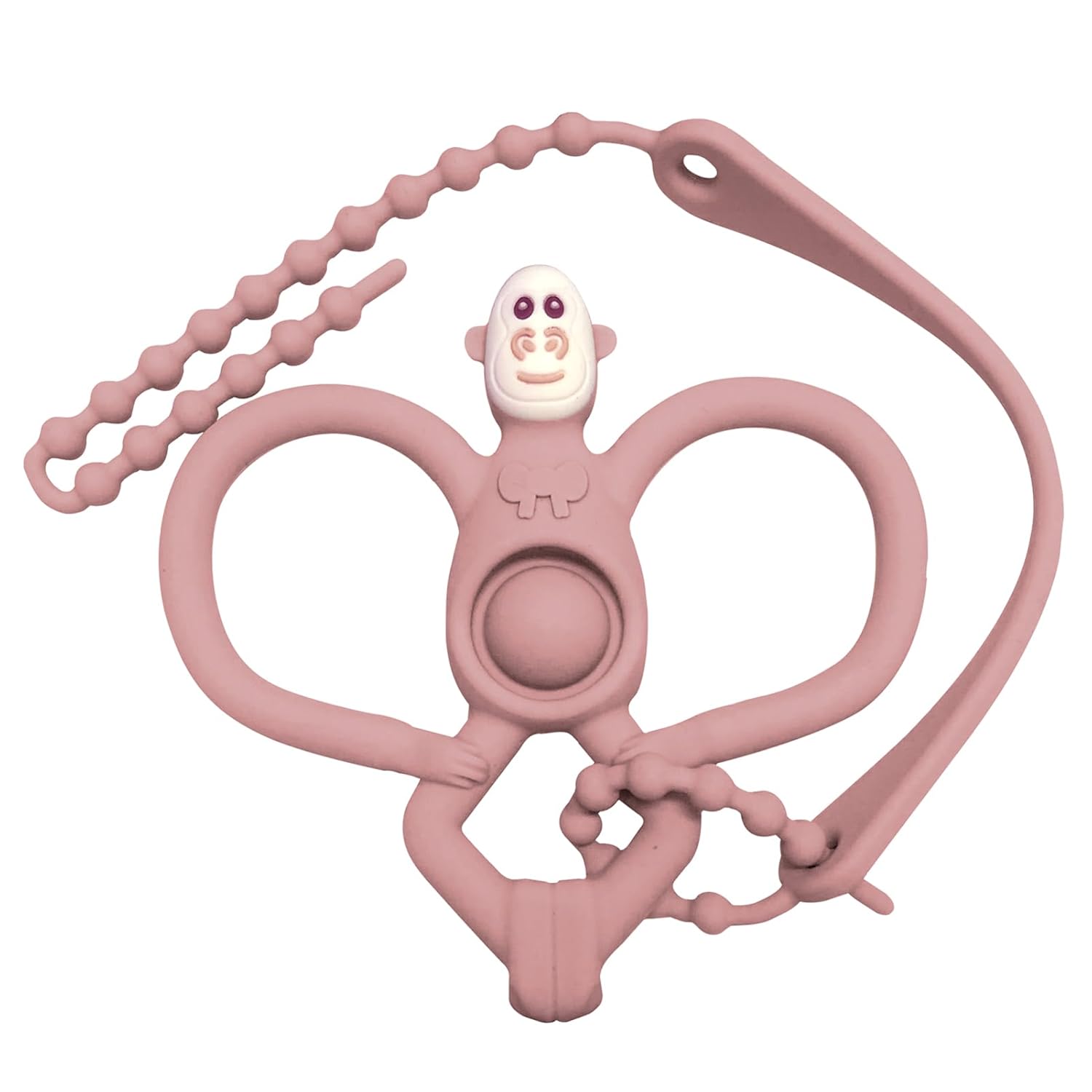 Kungfu Monkey – Juguetes de dentición para bebés con correa de soporte para cochecito, mordedor de silicona de grado alimenticio Seeway – Fácil de
