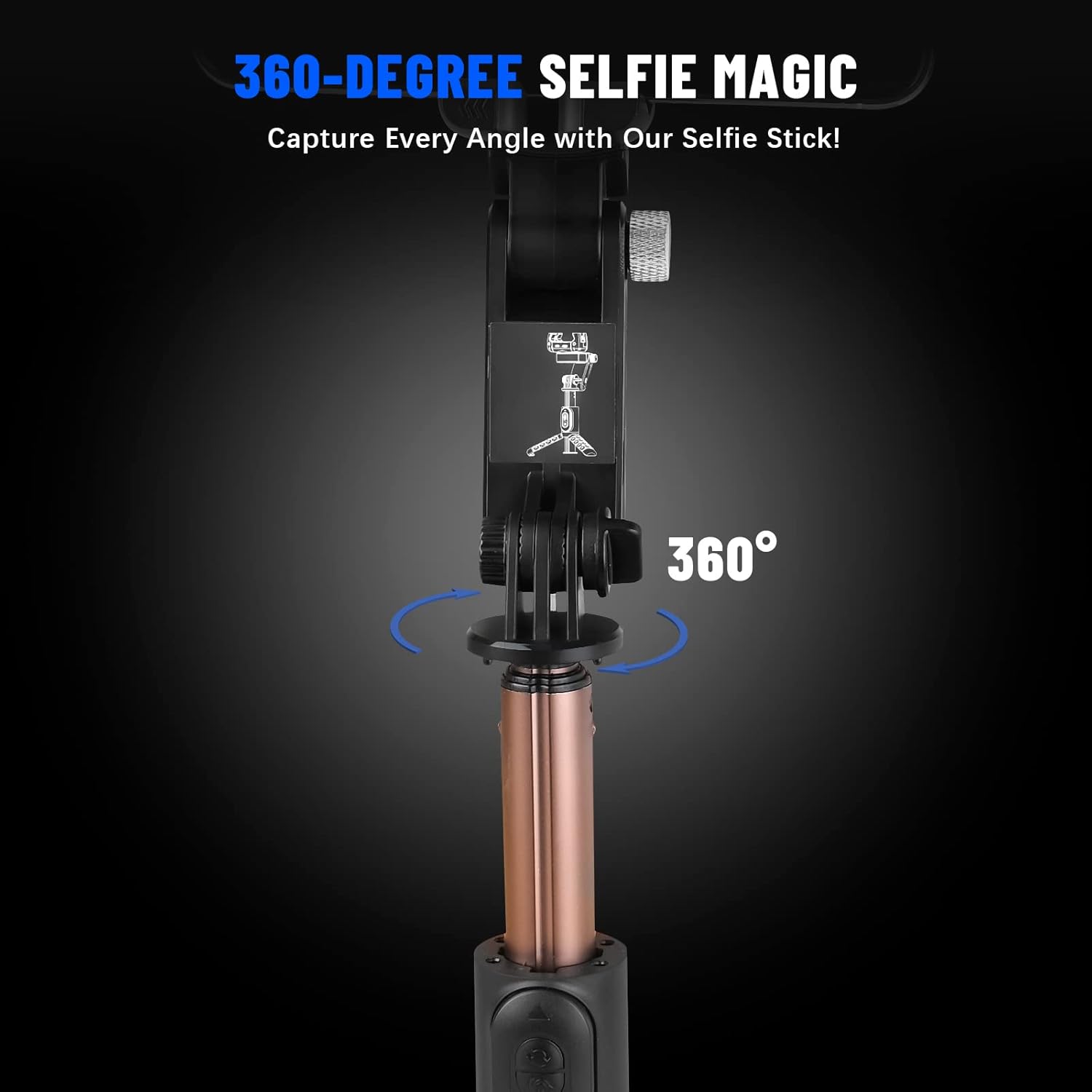 Estabilizador de cardán, trípode extensible para selfie con control remoto inalámbrico, rotación automática de 360 para teléfonoAndroid